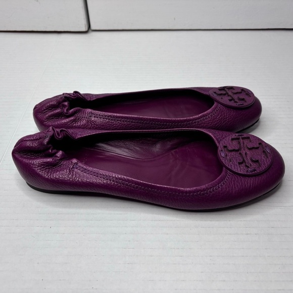 TORY BURCH Purple Leather Reva Ballet Flats Size 6 - Picture 4 of 7
